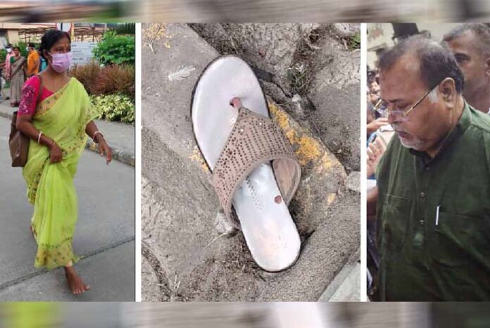ಶಿಕ್ಷಕರ ನೇಮಕಾತಿ ಹಗರಣ: ಬಂಗಾಳ ಮಾಜಿ ಸಚಿವ ಪಾರ್ಥ ಚಟರ್ಜಿ ಮೇಲೆ ಚಪ್ಪಲಿ ಎಸೆದ ಮಹಿಳೆ!