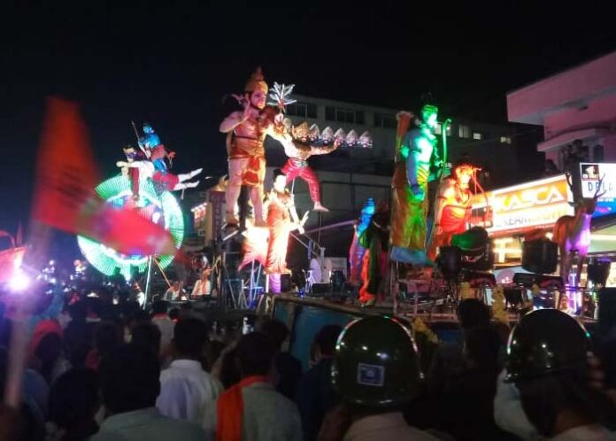 ಕುಶಾಲನಗರದಲ್ಲಿ ಅದ್ಧೂರಿ ಹನುಮ ಜಯಂತಿ ಶೋಭಾಯಾತ್ರೆ