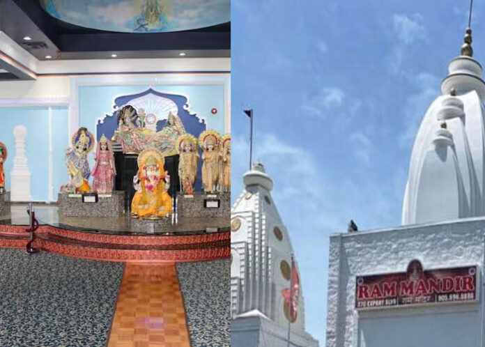Hindu shrines targeted: Anti-Hindu graffiti on wall of Ram temple in Canada