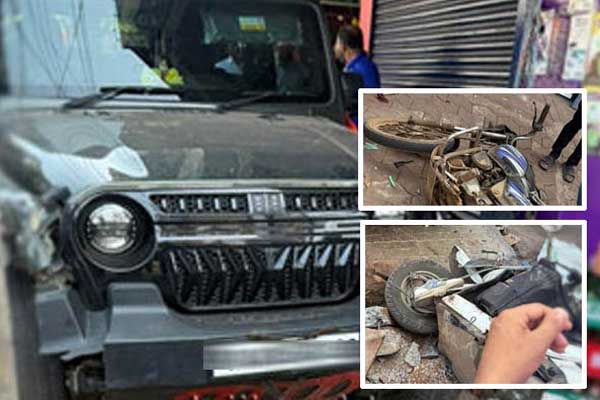 ಮಂಗಳೂರಿನಲ್ಲಿ ಭೀಕರ ಅಪಘಾತ: ದ್ವಿಚಕ್ರ ವಾಹನಗಳಿಗೆ ಡಿಕ್ಕಿಯಾಗಿ ಅಂಗಡಿಗೆ ನುಗ್ಗಿದ ಥಾರ್!