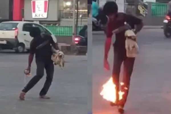 ಉಡುಪಿ ಕಲ್ಸಂಕ ಸರ್ಕಲ್ ಬಳಿ ಶಾಕಿಂಗ್ ಘಟನೆ: ಮೈಗೆ ಬೆಂಕಿ ಹಚ್ಚಿಕೊಂಡು ಯುವಕ ಆತ್ಮಹತ್ಯೆಗೆ ಯತ್ನ