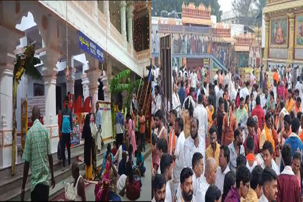 ಮಂತ್ರಾಲಯದಲ್ಲಿ ವರುಣನ ಆರ್ಭಟ: ಭಕ್ತರಿಗೆ ಆಸರೆಯಾದ ಮಠದ ಕಲ್ಯಾಣ ಮಂಟಪ