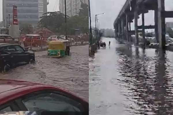 ಬೆಂಗಳೂರಿನಲ್ಲಿ ಗುಡುಗು, ಮಿಂಚು ಸಹಿತ ವರುಣನ ಆರ್ಭಟ: ರಸ್ತೆಯಲ್ಲೇ ನಿಂತ ನೀರು, ವಾಹನ ಸವಾರರು ಪರದಾಟ