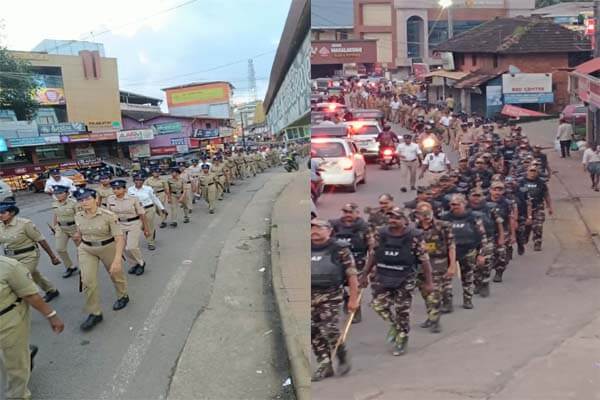 ಪುತ್ತೂರು ಚಲೋಗೆ ಷರತ್ತುಬದ್ಧ ಅನುಮತಿ: ಬಿಗಿ ಬಂದೋಬಸ್ತ್, ನಗರದಲ್ಲಿ ಪೊಲೀಸ್ ಪಥಸಂಚಲನ