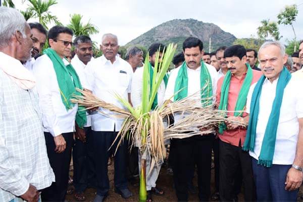 ಬರ ಅಧ್ಯಯನಕ್ಕೆ ಖುದ್ದಾಗಿ ಕಣಕ್ಕಿಳಿದ ಬಿಜೆಪಿ ರಾಜ್ಯಾಧ್ಯಕ್ಷ; ತುಮಕೂರಿನಲ್ಲಿ ಬರ ವೀಕ್ಷಣೆ