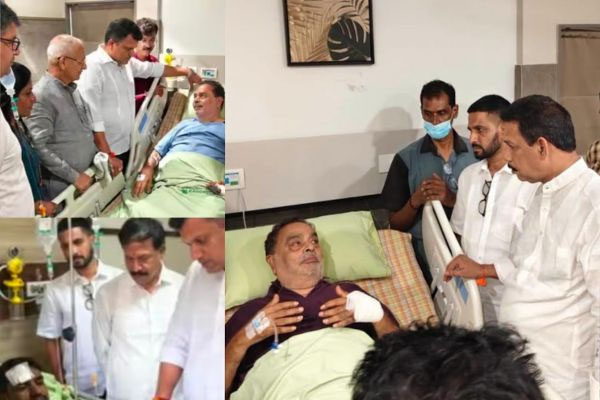ಅಪಘಾತ: ರಮಾನಾಥ ರೈ ಆರೋಗ್ಯ ವಿಚಾರಿಸಿದ ಮಾಣಿಲಶ್ರೀ, ಚೌಟ, ಕಾರ್ಣಿಕ್, ನಳಿನ್, ಕುಂಪಲ ಸಹಿತ ಮುಖಂಡರು