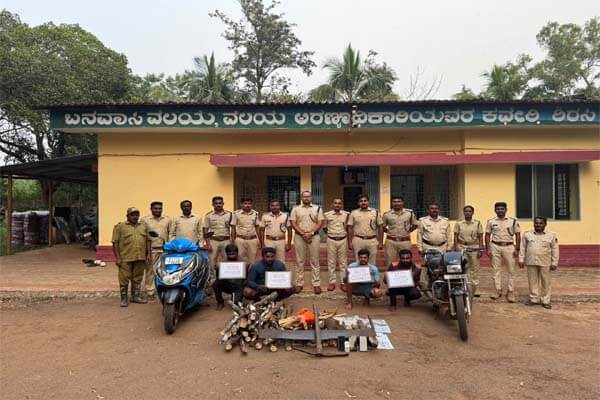 ಅನಧಿಕೃತವಾಗಿ ಶ್ರೀಗಂಧದ ಮರ ಕಡಿತ: ನಾಲ್ವರನ್ನು ಜೈಲಿಗಟ್ಟಿದ ಅರಣ್ಯಾಧಿಕಾರಿಗಳು